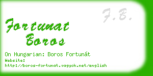 fortunat boros business card